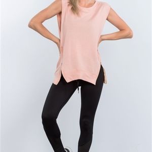 Blush Workout Zipper Side Top